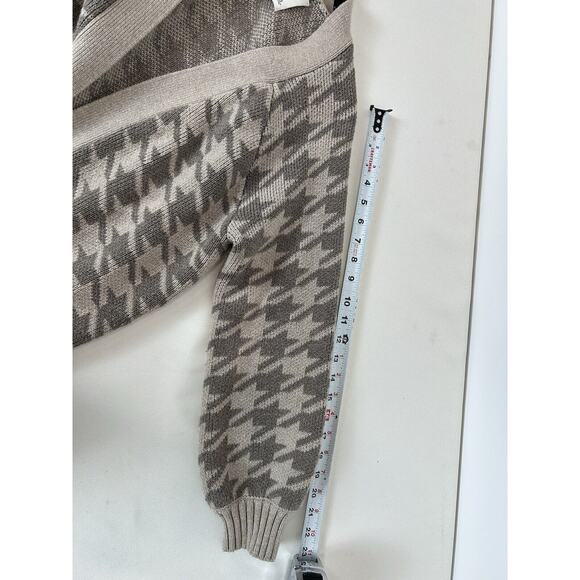 Womens Abercrombie & Fitch Houndstooth Print Open Cardigan Balloon Sleeve Size S - Picture 7 of 8